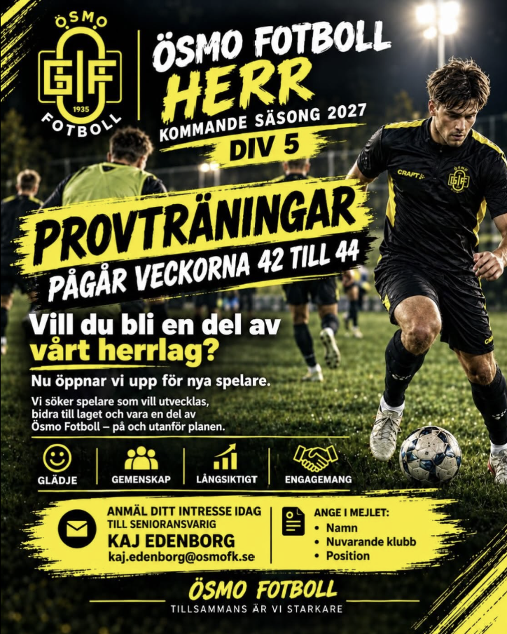 Provträningar inför säsongen 2027